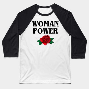 WOMAN POWER // Black Baseball T-Shirt